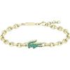Lacoste Collana a catena uomo e donna in acciaio inossidabile con placcatura ionica in oro giallo impreziosita da cristalli - 2040611
