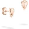 LIEBESKIND Berlin, orecchini a forma di cuore, in acciaio inox, oro rosa, 0,9 cm, chiusura a incastro, impermeabili e delicati sulla pelle