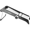 GSD Mandolino professionale in acciaio inox/plastica argento-nero, con supporto ergonomico e piedini in gomma, dimensioni: 46 x 15,5 x 24 cm, 30061