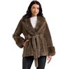 Allegra K Donna Cappotto Invernale in Pelliccia Sintetica con Risvolto Caldo E Soffice con Tasche Nero L