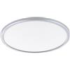 Eglo Lampada da soffitto LED Campaspero 2, plafoniera piatta dimmerabile con telecomando, rotonda, per bagno, plastica argento, illuminazione calda-fredda, IP44, Ø 42 cm