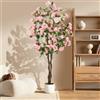 GarveeLife Albero di fiori artificiali (Osmanthus) in vaso, 120/150/180 cm, pianta artificiale, per balcone, soggiorno e ufficio, decorazione di interni di facile manutenzione