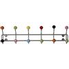 ASPECT Porta Cappotti Parete di Lusso con 12 Ganci - Impostazione Finitura cromata e Sfere in Ceramica Multicolore