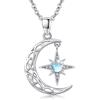 REDSUN Collana con sole in argento Sterling 925 opalo/pietra di luna sole collana oro ciondolo sole placcato oro gioielli per donne ragazze regali, 22 x 19 mm / 0.87 x 0.75 Zoll, Argento sterling
