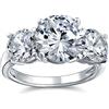 Bling Jewelry Personalizza Anello di Promessa con Zircone Cubico AAA CZ Taglio Rotondo Solitaire 3CTW Passato Presente Futuro Anello di Fidanzamento a Tre Pietre per Donne in Argento Sterling .925 Personalizzabile