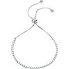 PAVOI Bracciale tennis classico da donna placcato oro 14 K con zirconi cubici | cursore regolabile, 9.5 Inch, Oro bianco, Zirconie sintetico