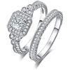 JewelryPalace Principessa Cut 1ct Cubic Zirconia Anniversario Promessa Wedding Band Anello di fidanzamento Canale nuziale Set 925 Sterling Argento