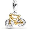 Doyafer Golden Bicycle Bicolor Pendant 925 Sterling Silver Fit Women'S Collana Pendant Family Friends Regalo Di Compleanno