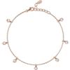 Mabina Gioielli - Bracciale Donna - Cavigliera in argento rosato con zircone - 533374