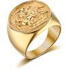 Joliernelle Anello in oro massiccio St George Dragon Slayer per uomo, taglia dalla O alla Z, Y, Metallo