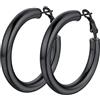 PROSTEEL Orecchini a Cerchio, 40MM, Orecchini Donna Nero, Combinazioni di Impilamento, Chiusura Minimalista Linee Morbide, con Confezione Regalo