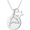 FANCIME Capricorno Segno Zodiacale 12 Costellazione Ciondolo Collana in Argento Sterling 925 Placcato Oro Bianco Gioielli per Donna Ragazze Bambini - Catena Lunghezza: 40 + 5 cm