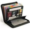 Generico RAB-TAU Cartella portadocumenti in ecopelle nera. - Porta Documenti A4 con 12 Slot, Tasche per Passaporto, Porta tablet o Laptp, Organizer Documenti Ufficio e Viaggio, 36x26x5 cm