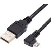 PAXO Cavo icro USB in nylon da 1 nero, spina con angolo di 90 gradi