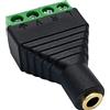 CABLEPELADO Connettore Jack 3,5 mm Femmina | Connettore audio | Connettore TRRS | Connessione Viti Terminale | Compatibile con PS5/PS4, Caschi, Altoparlante, PC, Mobile | Nero | 3,5 mm Femmina