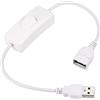CABLEPELADO Cavo USB con interruttore On/Off | Adatto per cuffie USB, lampada USB, ventilatore USB, strisce LED, sistema iOS | bianco, 30 cm