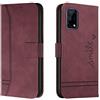 Bravoday Cover per Realme 7 5G / Realme V5 5G / Realme Q2 5G, Flip Custodia in Pelle PU Portafoglio Custodia per Realme 7 5G, con Slot per Schede, Vino Rosso
