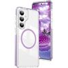 QIWEIQING Custodia Trasparente per Samsung Galaxy S26 Plus, [Compatibile con MagSafe] Magnetica Sottile Anticaduta Anti-ingiallimento Protezione Militare Cover per Samsung S26 Plus. Viola CT