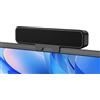Plyee Audio Altoparlanti per Computer Desktop, Sound Bar Stereo con Clip per Monitor, Bassi Profondi, Plug and Play, Integrato Type-C & USB-A