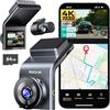 BOTSLAB Dash Cam 4K+1080PFronte Retro Dashcam con Scheda SD 64GB, Dashcam STARVIS 2,WiFi 5G,GPS,WDR Grandangolare a 170, Visione Notturna, WDR,Sensore G, Modalità Parcheggio 24H, Registrazione in Loop