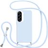 Jrkvniv Cover con Cordino per Samsung Galaxy A56, Custodia con Laccio Collana Tracolla Collo Silicone Antiurto TPU Opaca Protettiva Case per Samsung A56 6.7,Blu