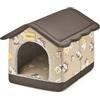 Jiupety Cuccia Cane Interno Taglia Grande, Taglia 2XL Kennel Adatto per Cani di Grandi dimensioni, Grotta Calda e Confortevole, Cuscino Sedile Reversibile, Fondo Antiscivolo, Marrone