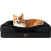 EHEYCIGA Memory Foam Cuccia Cane Interno Taglia Media, Impermeabile Divano per Cani Sfoderabile e Lavabile, Letto per Cani con 4 Bordi Rialzati, Nero, 89x56x16.5cm