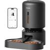 PETLIBRO 5G Wi-Fi Distributore Automatico Cibo Gatti, 5L Distributore Automatico Cibo Cani con 2 Ciotole in Acciaio Inox, 10 Pasti e Controllo del Timer, USB e Batterie, Voce bidirezionale, Nero