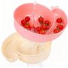KOVSGQ Forma a lumaca, scolapasta automatica per frutta e verdura, ciotola multifunzione con scarico, ciotola per insalata portatile per sciacquare, set da 2 (rosa, bianco))