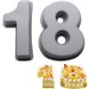 Oupados Stampo Numero in Silicone Tortiera 2 Pezzi 18 per Compleanni Matrimoni E Anniversari