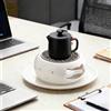 LNSYSNS Scalda Teiera in Ceramica, Riscaldatore Scaldateiera Fornellino in Ceramica Bianca, Design Cavo Fornello per Teiera, con Distanziatore e Portacandela, per Mantenere Caldi Tè e Caffè