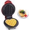 RISVOWO Mini Waffle Maker a Forma di Cuore, RISVOWO 350W Waffles Piastra con Rivestimento Antiaderente, Piastra Per Waffle per Compleanni di Bambini, Feste di Famiglia, Pasqua o Natale Waffle Iron Heart Shape