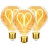KANQIAO Lampadina Edison Vintage E27, Lampadina E27 Dimmerabile G80 4W Lampadine LED retrò Decorativa Antica Ideale per Nostalgia e Illuminazione retrò nel Bar Caffetteria di Casa, ambrato- 3 pezzi(AXD)