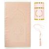 Prien Tappeto da preghiera musulmana con Tasbih per regali islamici, scatola regalo islamica portatile, set Ramadan per donne e uomini, Sajadah, elegante borsa in moquette turca, morbidi tappetini da