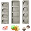 ADERTOS 3 Stampi Silicone per Sapone, Formine per Sapone a 4 Cavità, Stampi per Sapone Professionali a Rettangolari Ovali Rotondi Stampi Sapone Fatto in Casa per Budino Cioccolato Cubetti di Ghiaccio