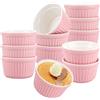 SHUESS Pirottini in ceramica per soufflé da 200 ml, adatti al forno, adatti al forno, per dessert e muffin, ciotole per ragout, ciotole per crema brulee, pirottini per soufflee, rotondi, Ø 9 cm