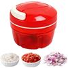 Xinxinphi Tritatutto Manuale con Lame Acciaio Inox & Cordoncino, Affettatrice Cipolle 300ml, Taglia Verdure Multiuso, Tritaverdure Mini Cucina, Tagliaverdure per Aglio, Noci, Frutta, Carne (Rosso)