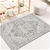 Famibay Tappeto per Ingresso 60x90cm Beige Antiscivolo Tappeto Lavabile Vintage Pelo Corto Zerbino per Ingresso Casa Camera da Letto Piede di Letto