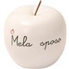 PALAIS ROYAL Mela Decorativa Bianca con Testo "Mela Sposo" 10,5cm