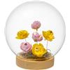 PALAIS ROYAL Sfera in Vetro con Rose e LED 15cm Base in Legno