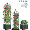 MQJIAZHI Fioriera da Giardino con Traliccio, Cassette Auto-irriganti per Pomodori per Piante Rampicanti, Gabbia per Pomodori per il Giardinaggio in Serra nel Patio