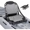 VEVOR Sedile per Kayak 1 pezzo Sedile con Schienale per Kayak Spessore Cuscino da 34 mm con Cinghie Regolabili Sedia con Schienale per Canoa Barca Telaio in Lega di Alluminio, Nero Grigio