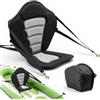 VEVOR Sedile per Kayak Sedile Imbottito con Schienale per Kayak Barche Cuscino Spessore da 12 mm per Paddleboard Tavole SUP Canoa, con Borsa Portaoggetti Cinghie RegolabilI, 1 pezzo, Nero Grigio