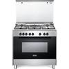 Delonghi De' Longhi FMX96SG Cucina a Gas Libera installazione 90cm 5 fuochi con forno elettronico ventilato con 83l Inox/Nero"