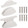 Catime 2 Pezzi Fermaporta Esterno Camper con Viti, Fermo per Porta Roulotte e Camper in Nylon, Accessori Roulotte per Roulotte Barche Armadi (Bianco)