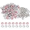 QUARKZMAN 100 Set Kit Occhielli in Metallo 5mm 3/16 Occhiello per Teloni Piccolo con Foro Rondelle per Scrapbooking Scarpe Abbigliamento Pelle Tela, Rosa
