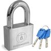 Magmaus® PDL50 Lucchetto Antiscasso Alta Sicurezza, Serratura per Cancello Esterno e Lucchetti 60mm con 3 Chiave, Acciaio e Lega di Boro per Catena e Garage, Ideale per Armadietto e Palestra e Catena