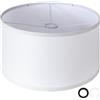 OUTON Bianco Grande Paralume per Lampade da Terra, 40,6cm Alto x 40,6cm Basso x 22,9cm Altezza, Facile da Montare, Paralumi a Forma di Tamburo in Lino per Lampade da Tavolo e Lampade da Comodino