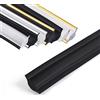 GHIBFBT 5 m di modanature per soffitto nere, modanature per soffitto autoadesive, listello decorativo in PVC a forma di triangolo flessibile, modanature per soffitto in polistirene nere, battiscopa