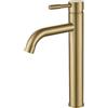 F-DEEN Rubinetto Bagno Lavabo, per Miscelatore Lavabo Alto e Lavandino Bagno, Miscelatore Monocomando, Oro